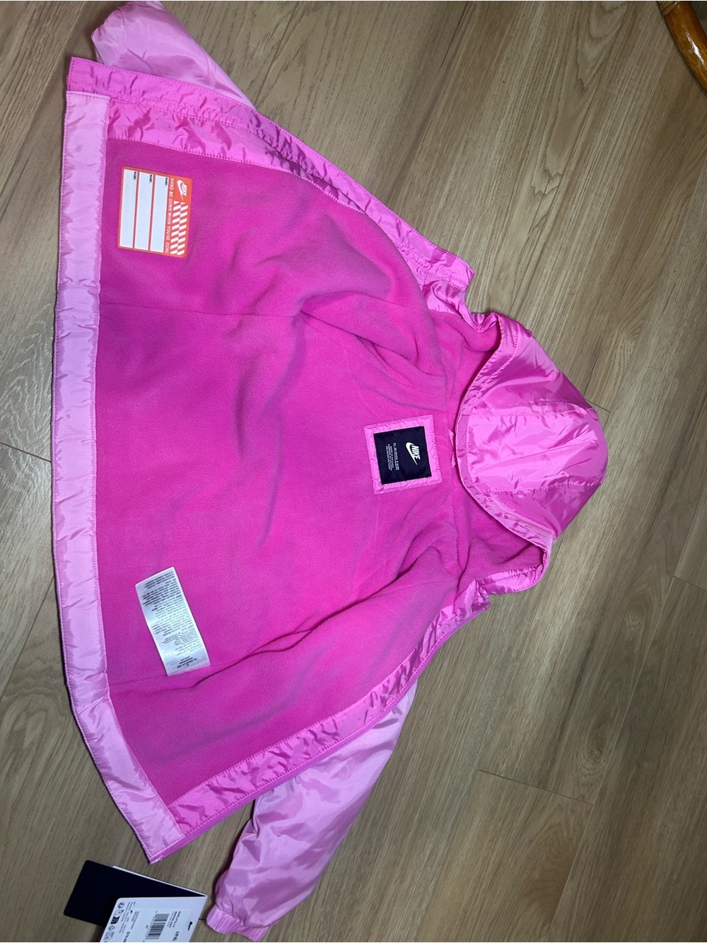 Nike Pink Hooded Girls' Windbreaker Jacket - Picture 4 of 6